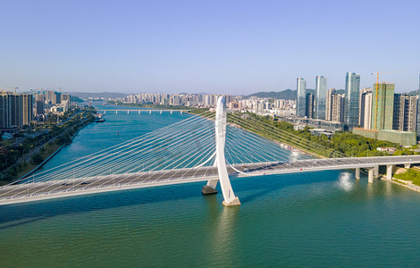 城市中午桥梁柳江白沙大桥摄影图配图
