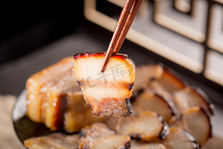 腌肉美食腊肉新年熟食摄影图配图