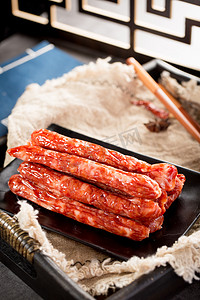 新年灌肠年货广式香肠熟食美食摄影图配图