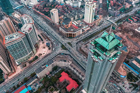 武汉城市交通白天交通航空路航拍摄影图配图