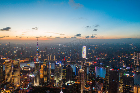 上海城市旅游宣传摄影照片_上海CBD地标城市夕阳城市城市拍摄摄影图配图