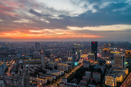 上海ppt摄影照片_城市夕阳摄影图配图