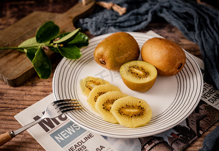 猕猴桃水果奇异果食品美食生鲜摄影图配图