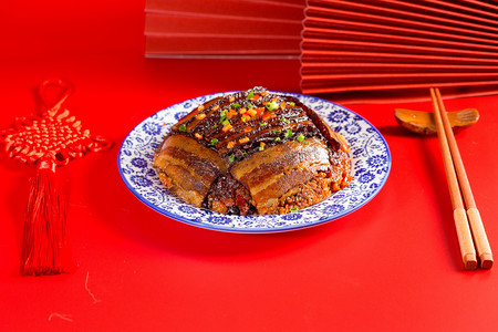 扣肉特色菜家常菜餐馆中式摄影图配图