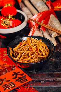 木瓜条春节美食传统中式香辣小吃摄影图配图