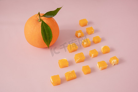 鲜橙水果橙子美食摆拍摄影图配图