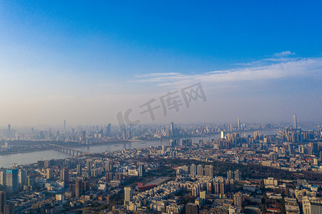 武汉城市建筑群晴天建筑群武昌航拍摄影图配图