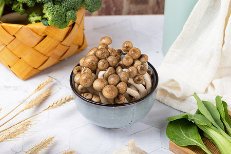 食用菌蘑菇蟹味菇食物美食摄影摄影图配图
