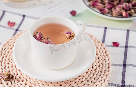 花茶茶饮养生茶玫瑰茶水摄影图配图