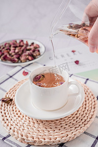 花茶茶艺泡茶养生茶茶水摄影图配图