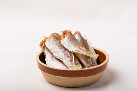 食材剥皮鱼干红娘鱼干海鱼咸鱼摄影图配图
