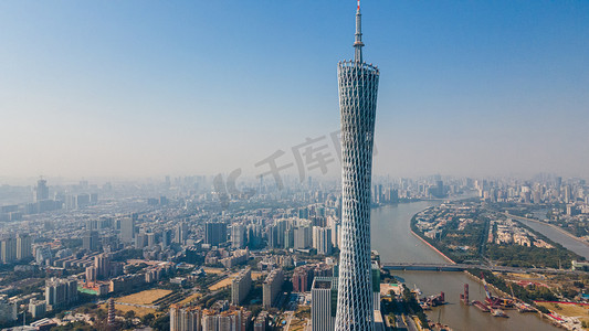 广州城市建筑图摄影照片_广州建筑中午广州塔户外航拍广州摄影图配图