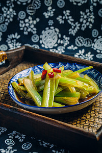 美食芹菜春季中式美食传统陈醋泡摄影图配图