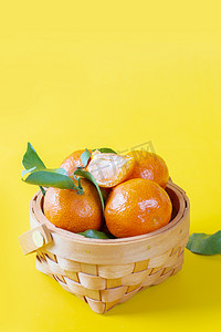 黄色美味营养橘子水果摄影图配图