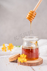 花蜜蜂蜜美食食品营养摄影图配图