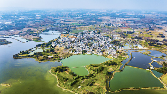 广西南宁横市望天堂景区航拍风光摄影图