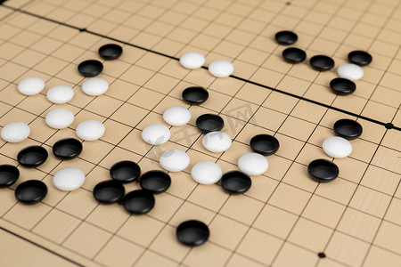 围棋棚拍围棋局室内静物摄影图配图