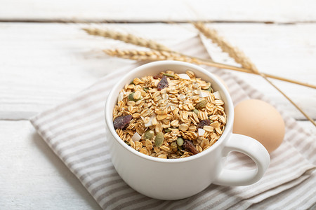 健康饮食早上燕麦居家静物摄影图配图