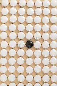 围棋室内俯拍被白棋包围的黑棋棚拍静物摄影图配图