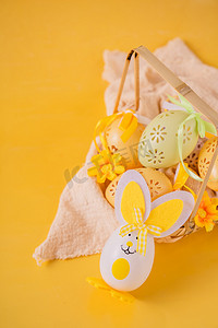 复活蛋可爱兔子节日复活节摄影图配图