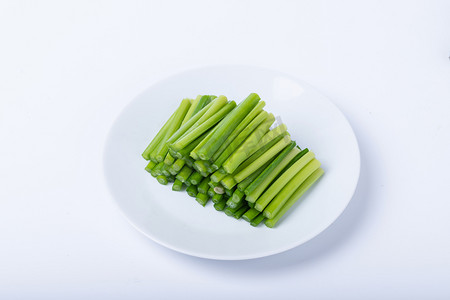 蔬菜健康韭菜配菜割韭菜摄影图配图