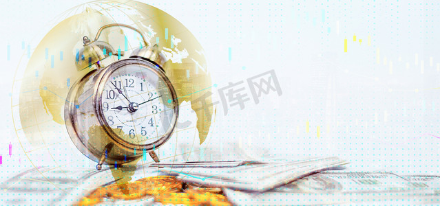 仲夏banner摄影照片_金融商务金色banner