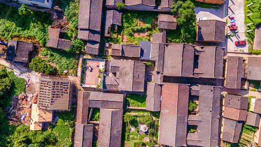 航拍农村房子民宿建筑摄影