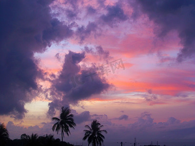 夏季夕阳背景素材