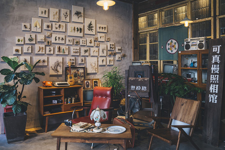 文艺唯美复古室内展览陈列