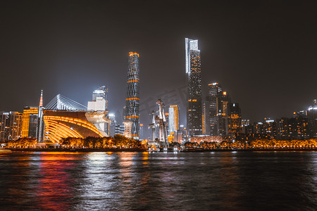 城市夜景车流车轨