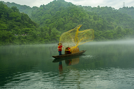 郴州小东江夏天风景山川河流湖南