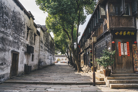 苏州地铁摄影照片_周庄水乡自然风景