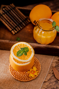 美食橙汁摄影照片_水果橙子橙汁