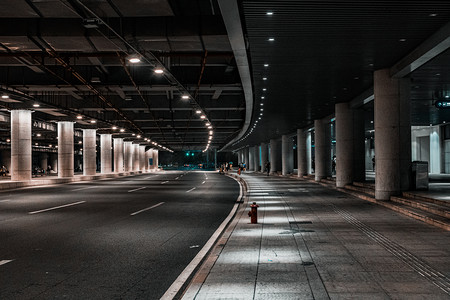 车轨摄影照片_广州夜景隧道车轨车流