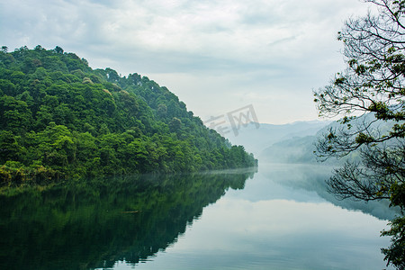 郴州小东江夏天风景山川河流湖南