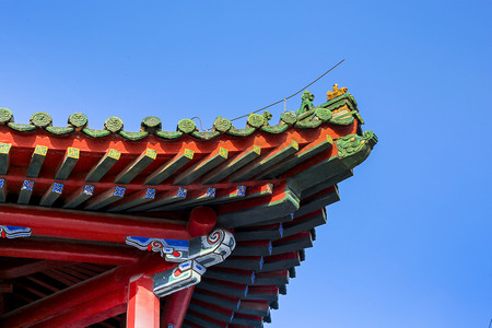 即墨古城摄影照片_盛京古城皇城跟下故宫古街道和石狮子