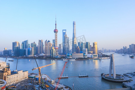 东方明珠边框摄影照片_上海城市摄影图