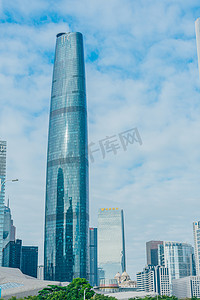 广州塔旅游摄影照片_蓝蓝的天空高楼大厦