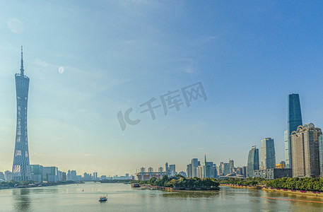 珠江新城白天珠江小蛮腰城市风光城市风光摄影图配图
