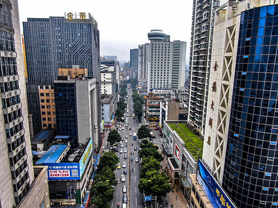 湖南株洲城市高楼交通摄影图配图