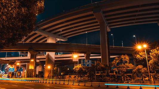 赛博朋克城市视频摄影照片_8K延时上海南浦大桥夜景飞速车流视频