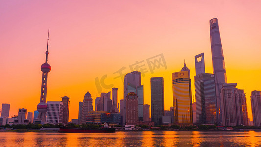 上海城市宣传摄影照片_8K延时上海南京东路外滩日出东方