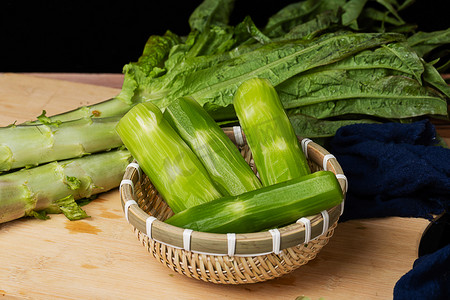 果蔬生鲜logo摄影照片_新鲜果蔬莴笋食材蔬菜摄影图配图