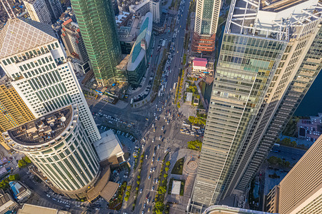 武汉城市建筑晴天建筑西北湖俯视航拍摄影图配图