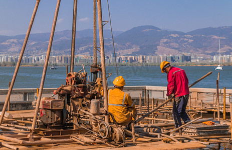 劳动下午工人建筑基建摄影图配图