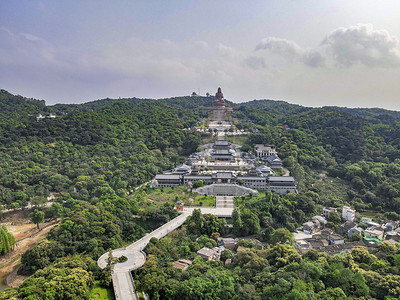 东海观音摄影照片_西樵山中午观音旅游航拍摄影图配图