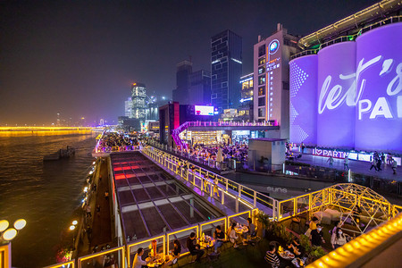 广州夜景珠江高楼大厦旅游摄影图配图