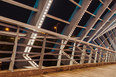 武汉城市建筑夜晚建筑烟霞桥俯拍摄影图配图