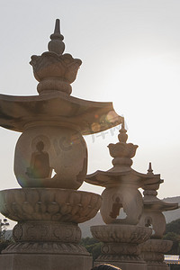 无锡市灵山圣镜香炉夕阳香炉寺庙无摄影图配图