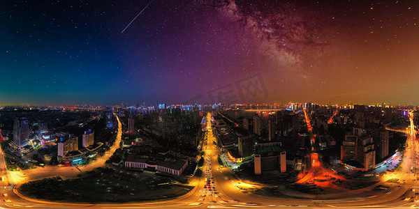 武汉城市建筑群夜晚城市建筑汉口航拍全景摄影图配图